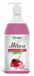 Жидкое крем-мыло "Milana" спелая черешня с дозатором (флакон 1000 мл) фото