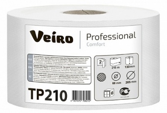 Туалетная бумага в средних рулонах с центральной вытяжкой Veiro Professional Comfort TP210 фото