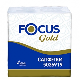 Столовые бумажные салфетки Focus Gold, 1 слой фото