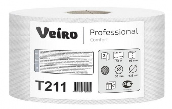 Туалетная бумага в средних рулонах Veiro Professional Comfort T211 фото